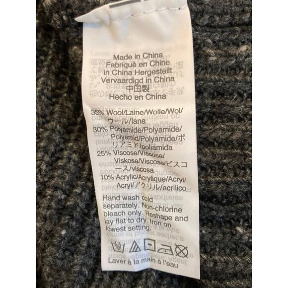 Madewell Pullover Rib Knit Wool Blend Dress Size Large in Flecked Charcoal NWT - Picture 5 of 6